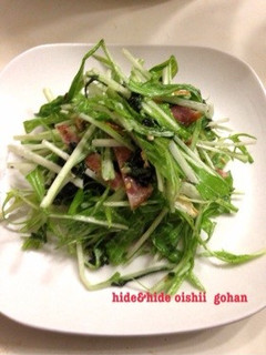 ☆急いで晩ご飯☆ 簡単水菜の和風サラダ-レシピのメイン写真