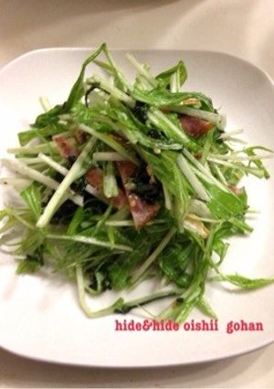 ☆急いで晩ご飯☆ 簡単水菜の和風サラダ-レシピのメイン写真