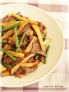 じゃがいもとにんにくの芽の牛肉炒め-レシピのメイン写真