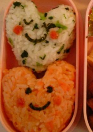 バレンタインに☆ハートちゃんおにぎりv-レシピのメイン写真
