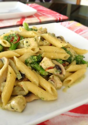 ペンネで★バジルのクリームパスタ-レシピのメイン写真