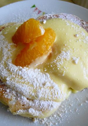 ヨーグルトホットケーキいよかん添え-レシピのメイン写真