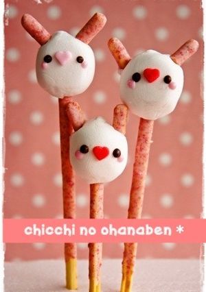 ＊デコポッキー＊ピンクのうさぎポッキー♥-レシピのメイン写真