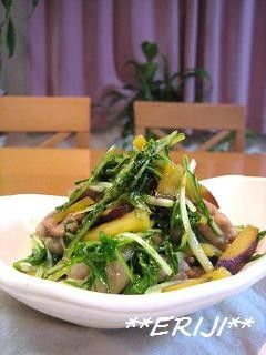 水菜とさつまいもと豚肉の炒め物~♪♪-レシピのメイン写真