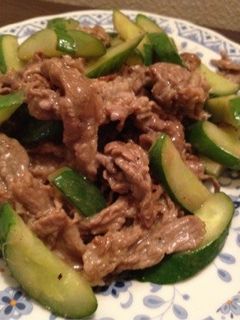 きゅうりと牛肉の炒めもの-レシピのメイン写真