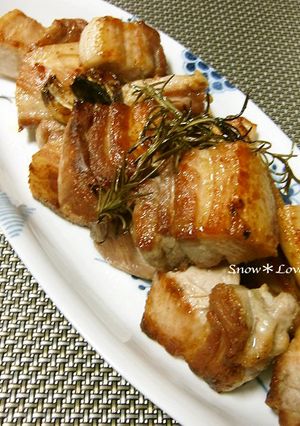フライパンで☆豚バラブロックこんがり焼き-レシピのメイン写真