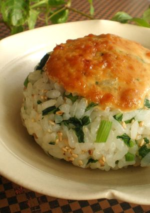 明日葉にんにく入り★味噌マヨ焼きおにぎり-レシピのメイン写真