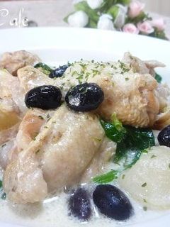 手羽元とかぶとほうれん草のクリーム煮-レシピのメイン写真