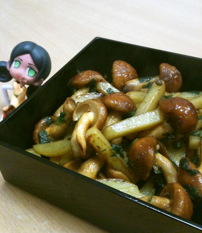 なめことじゃがいもの山椒バター炒め-レシピのメイン写真