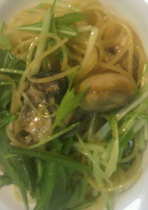 牡蠣と水菜のペペロンチーノスパゲッティ-レシピのメイン写真