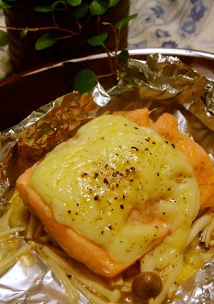 サーモンときのこ柚子胡椒チーズホイル焼き-レシピのメイン写真