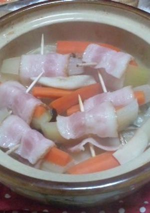ベーコン巻きのキャベツ蒸し鍋-レシピのメイン写真