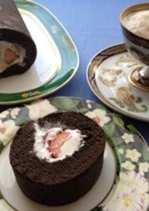 バレンタインに大人のブラックロールケーキ-レシピのメイン写真