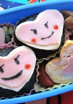 バレンタインのお弁当（キャラ弁）-レシピのメイン写真