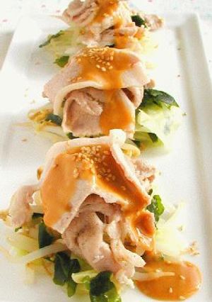 豚ばらと温野菜のにんにく胡麻ソース-レシピのメイン写真