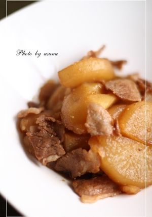 焼肉風味！？大根と豚肉＆じゃがいもの煮物-レシピのメイン写真