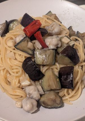 アヒージョからのワンパンパスタ-レシピのメイン写真
