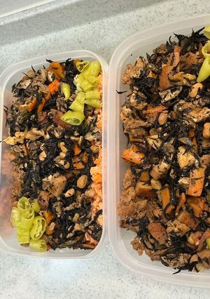 ホットジェシー載せ　ひじき弁当-レシピのメイン写真