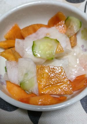 かぶと柿の簡単酢物-レシピのメイン写真