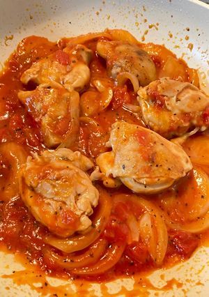 ワンパン手抜き鶏肉トマト煮-レシピのメイン写真