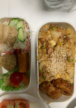 レンジ冷めても美味しいレモン梅炒飯弁当-レシピのメイン写真