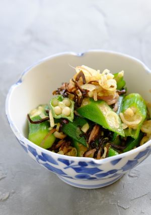 〈くらし薬膳〉オクラの塩昆布和え-レシピのメイン写真