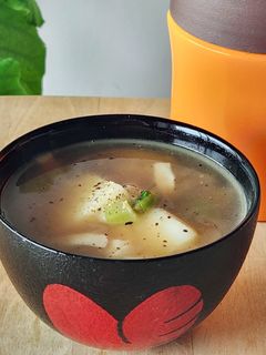 大根の葉でスープ餅☆バター醤油☆お弁当-レシピのメイン写真