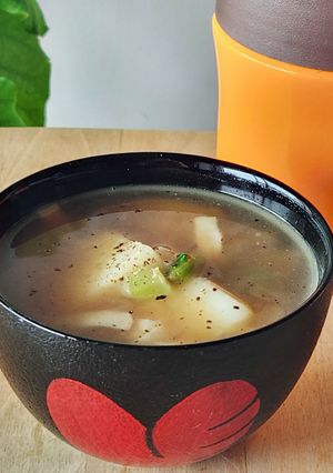 大根の葉でスープ餅☆バター醤油☆お弁当-レシピのメイン写真