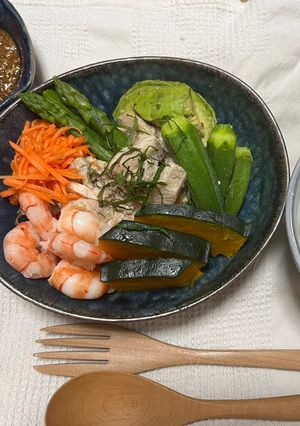 スパイスチキンと温サラダ-レシピのメイン写真