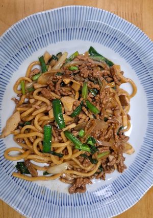 ニラとひき肉の焼きそば-レシピのメイン写真