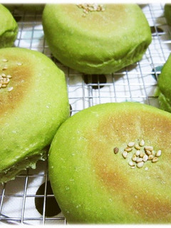 ぺたんこ抹茶豆ぱん-レシピのメイン写真
