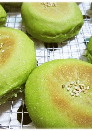 ぺたんこ抹茶豆ぱん-レシピのメイン写真