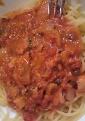 サバ入りトマトパスタ-レシピのメイン写真