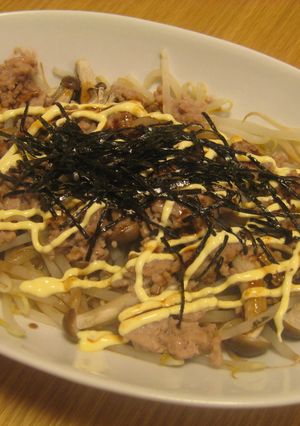 レンジで簡単 ヘルシーひき肉もやし-レシピのメイン写真
