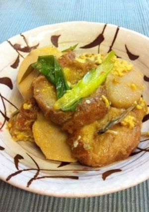 仙台麩(油麩)と里芋の卵とじ煮-レシピのメイン写真