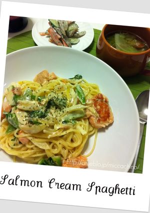 鮭の切り身で☆サーモンクリームスパゲティ-レシピのメイン写真