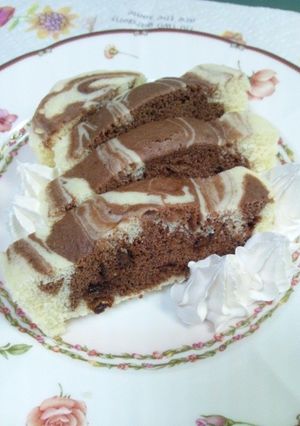 HM☆レンジで簡単マーブルスポンジケーキ-レシピのメイン写真