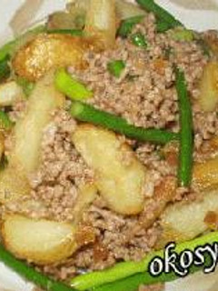 揚げじゃがとひき肉の甘辛炒め-レシピのメイン写真