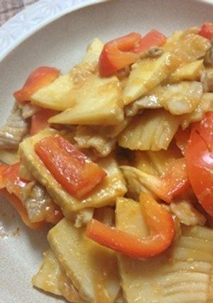 ノンオイル　豚と筍の中華味噌炒め-レシピのメイン写真