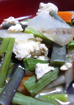 けんちん汁(わらび入り）【母の味】-レシピのメイン写真