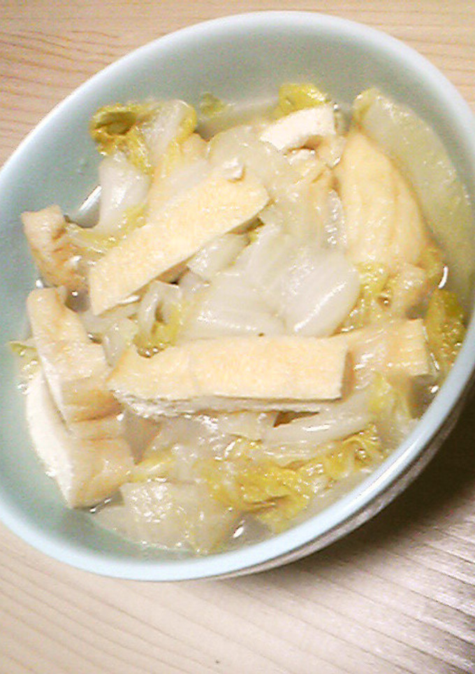 ココロもあったか♪　白菜とうす揚げの煮物-レシピのメイン写真