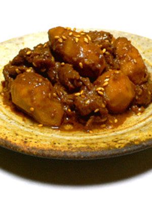 胡麻の旨みたっぷり海老芋と牛肉の味噌煮-レシピのメイン写真