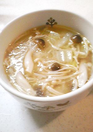 ダイエットに！　キノコと白菜のスープ♪-レシピのメイン写真