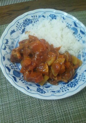 トマトと赤ワインで頂く余りものカレー♫-レシピのメイン写真