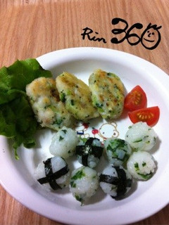 離乳食後期 水菜とじゃこのおにぎり-レシピのメイン写真