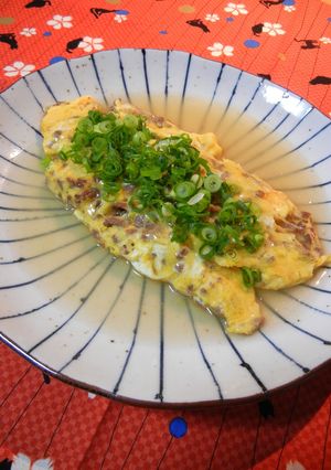 『合挽と卵の中華風あんかけオムレツ』♬-レシピのメイン写真