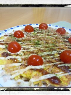 ご飯にも合うお好み焼き風オムレツ-レシピのメイン写真