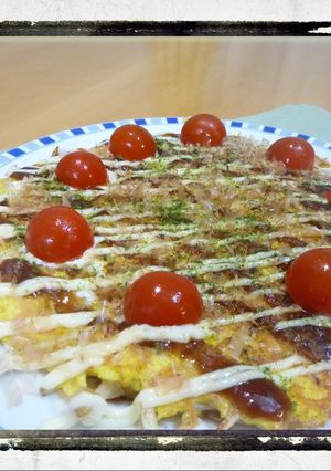 ご飯にも合うお好み焼き風オムレツ-レシピのメイン写真