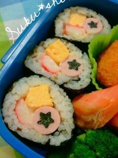 簡単!子どもが喜ぶ巻き寿司弁当-レシピのメイン写真
