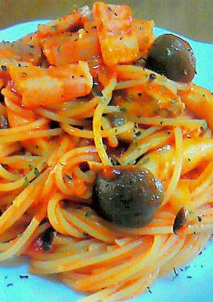 ベーコンとしめじのトマトソースパスタ-レシピのメイン写真